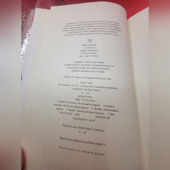 Suze Orman The Courage to be Rich HB 1999 1st Edition - Picture 4 of 4